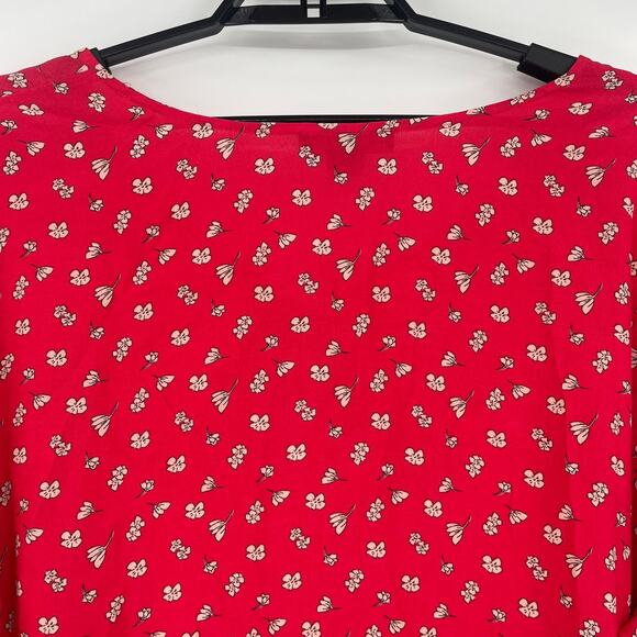 Sanctuary Peasant Button Front Womens Top Sz 3X Cottagecore Boho Red Smock Flowy - Picture 6 of 10